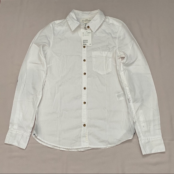 H&M White Button Up With Elbow Patches - Picture 1 of 9